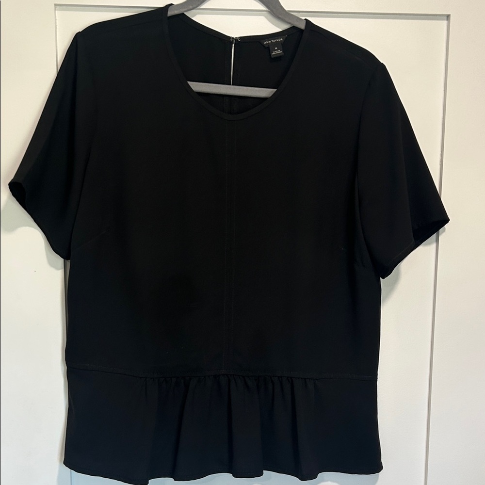 Ann Taylor Black Peplum Blouse
